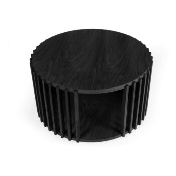 Čierny konferenčný stolík z dubového dreva Woodman Drum, ø 83 cm – Obrázok 5
