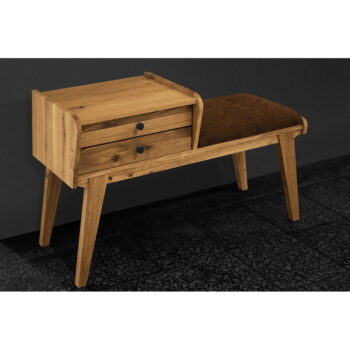 Lavica so zásuvkami z dubového dreva s oranžovým sedákom Retro - The Beds – Obrázok 4