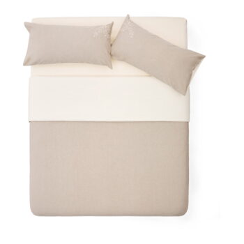 Béžové predĺžené obliečky na dvojlôžko z bavlneného perkálu 240x220 cm Sotela – Kave Home – Obrázok 2