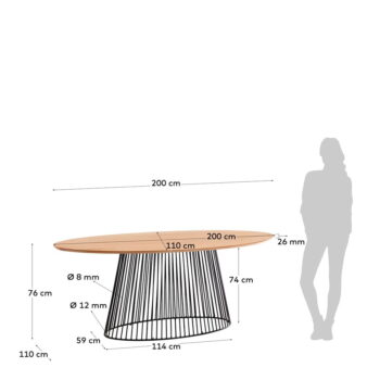 Jedálenský stôl s doskou z mangového dreva Kave Home, 200 x 110 cm - Image 6