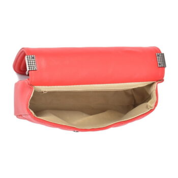 Červená kožená listová kabelka Isabella Rhea Mari – Obrázok 4