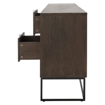 Tmavohnedá nízka komoda v dekore duba 235x76 cm Bali – Tenzo – Obrázok 5