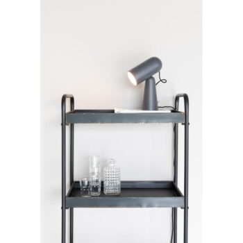 Sivá stolová lampa s kovovým tienidlom (výška 26,5 cm) Vesper – White Label - Image 5