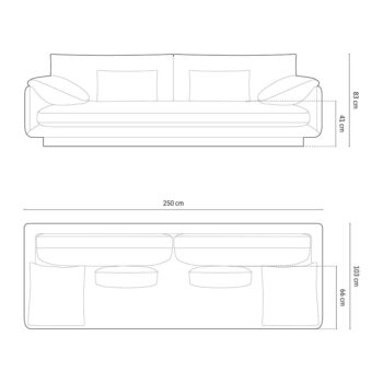 Tmavomodrá pohovka 250 cm Torino – Micadoni Home - Image 5
