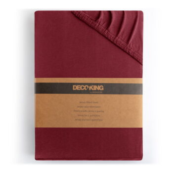 Vínovočervená napínacia džersejová plachta 220x200 cm Amber – DecoKing – Obrázok 4