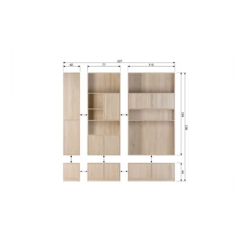 Modulárny TV stolík v dekore duba v prírodnej farbe 77x44 cm Modulair – vtwonen - Image 3