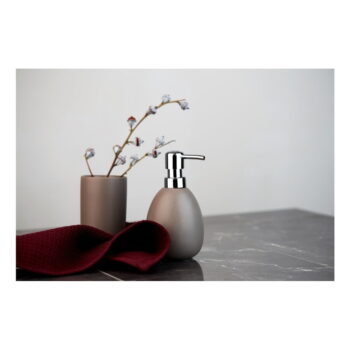 Hnedý keramický pohárik na zubné kefky Wenko Polaris – Obrázok 2