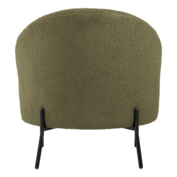 Kaki kreslo z textílie buklé Noble – Leitmotiv – Obrázok 4