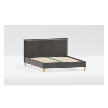Tmavosivá čalúnená jednolôžková posteľ s roštom 90x200 cm Tina – Ropez - Image 5