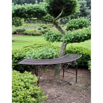 Čierno-tmavohnedá kovová záhradná lavica Fuego – Garden Pleasure – Obrázok 5