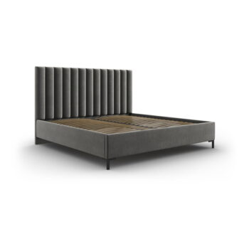 Sivá čalúnená dvojlôžková posteľ s úložným priestorom s roštom 180x200 cm Casey – Mazzini Beds - Image 2