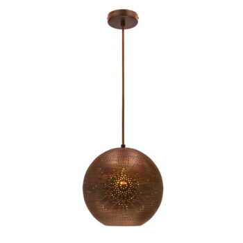 Koňakovohnedé závesné svietidlo s kovovým tienidlom Sfinks – Candellux Lighting - Image 3