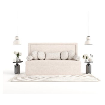 Béžová čalúnená jednolôžková posteľ 90x200 cm Scala – Maison de Rêve – Obrázok 6