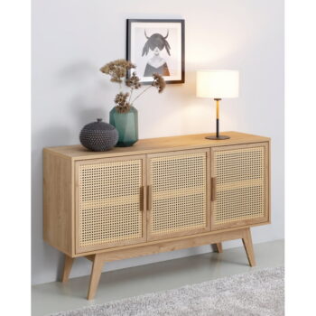 Nízka komoda v dekore duba v prírodnej farbe 128x75 cm Bridget – Støraa – Obrázok 4