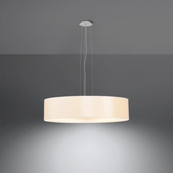 Biele závesné svietidlo s textilným tienidlom ø 50 cm Herra – Nice Lamps – Obrázok 3