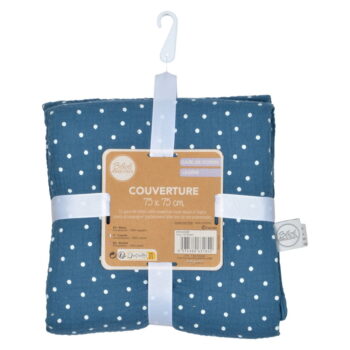 Modrá mušelínová detská deka 75x75 cm – Bébé Douceur – Obrázok 4