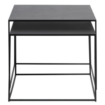 Čierne kovové konferenčné stolíky v súprave 2 ks 65x65 cm Pebble – Unique Furniture – Obrázok 2