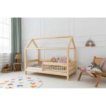 Domčeková detská posteľ z borovicového dreva s úložným priestorom a výsuvným lôžkom v prírodnej farbe 90x190 cm Mila MBW – Adeko - Image 3
