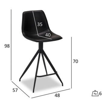 Čierne otočné barové stoličky v súprave 2 ks 98 cm Isabel – Furnhouse - Image 9