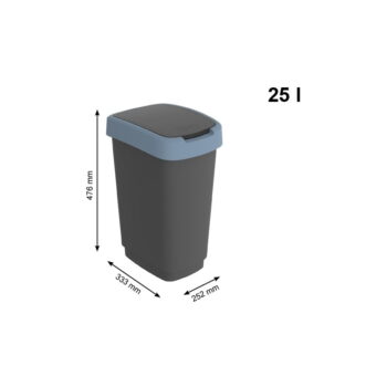Odpadkový kôš z recyklovaného plastu 25 l Twist - Rotho - Image 4