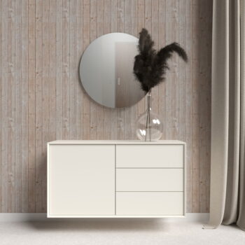 Biela nízka závesná komoda 113x61 cm Wall – Tenzo - Image 3