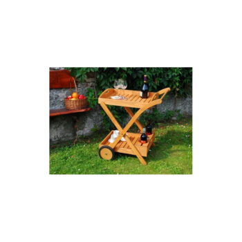 Záhradný servírovací stolík z borovicového dreva 74x61 cm - Rojaplast - Image 2