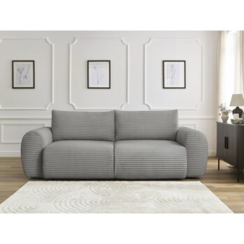 Tmavosivá menčestrová rozkladacia pohovka 257 cm Lucien – Bobochic Paris - Image 7
