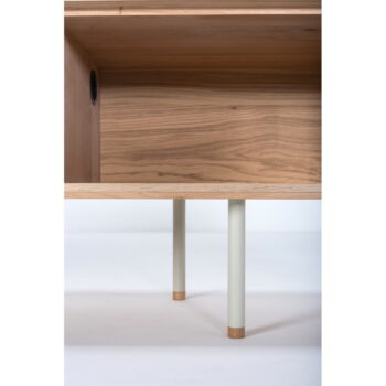 TV stolík z dubového dreva v bielo-prírodnej farbe 160x48 cm Fina – Gazzda – Obrázok 5