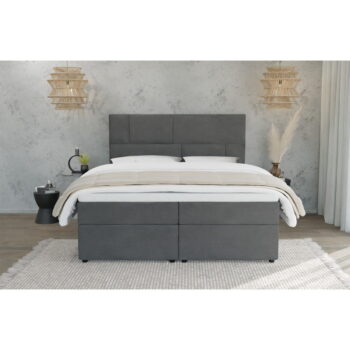 Sivá boxspring posteľ s úložným priestorom 160x200 cm Lola – Ropez - Image 4