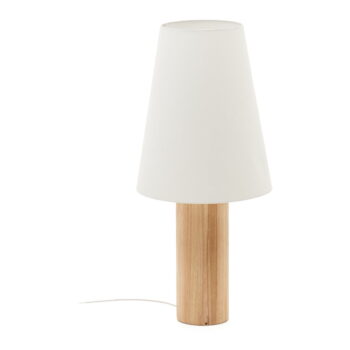 Stojacia lampa s textilným tienidlom v bielo-prírodnej farbe (výška 110 cm) Marga – Kave Home