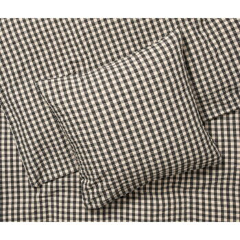 Čierno-béžové krepové predĺžené obliečky na dvojlôžko 200x220 cm Bæk&Bølge – JUNA - Image 2