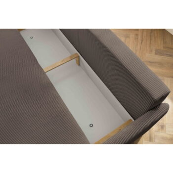 Hnedá menčestrová rozkladacia pohovka 211 cm Marcel – Bobochic Paris - Image 4