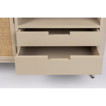 Krémový ratanový TV stolík 150x55 cm Amaya – White Label - Image 5