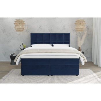 Tmavomodrá boxspring posteľ s úložným priestorom 160x200 cm Flip – Ropez - Image 4
