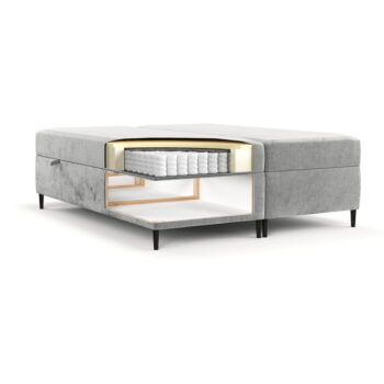 Sivá boxspring posteľ s úložným priestorom 180x200 cm Araya – Maison de Rêve - Image 3