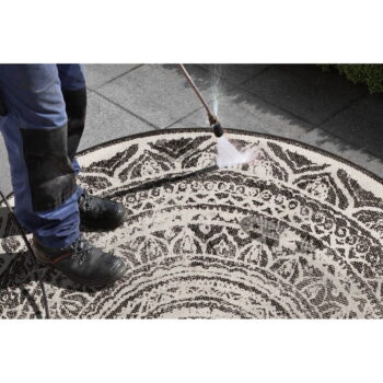 Čierno-krémový vonkajší koberec NORTHRUGS Siruma, ø 200 cm - Image 4
