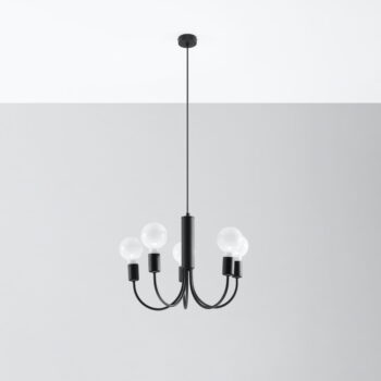 Čierne závesné svietidlo ø 45 cm Karim – Nice Lamps - Image 3