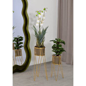 Kovové stojany na kvety 2 ks ø 20 cm (výška  46 cm) Nat – Mauro Ferretti - Image 2