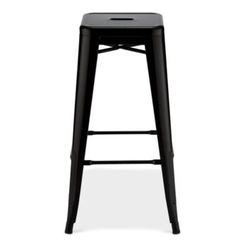 Čierne kovové barové stoličky v súprave 2 ks 76 cm Korona – Furnhouse - Image 2