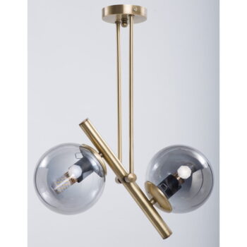 Stropné svietidlo so skleneným tienidlom v sivo-zlatej farbe ø 15 cm Libra – Squid Lighting - Image 3
