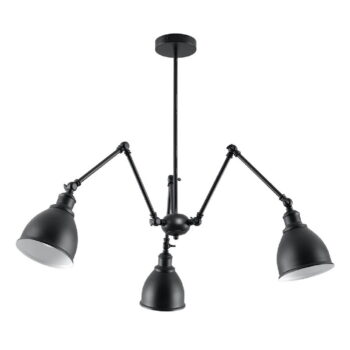 Čierne závesné svietidlo s kovovým tienidlom 70x70 cm Matilda Shade - Nice Lamps