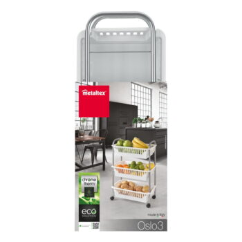 Pojazdný vozík s 3 košíkmi Metaltex Oslo, výška 63 cm - Image 4
