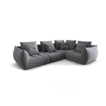 Tmavosivá rohová pohovka z textílie bouclé (pravý roh/do L) Bloom – Micadoni Home - Image 3