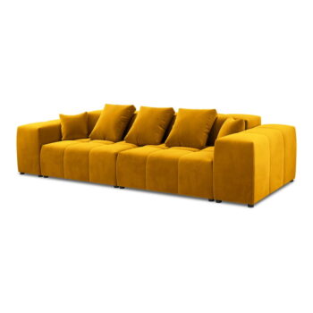Žltá zamatová pohovka 320 cm Rome Velvet - Cosmopolitan Design - Image 2