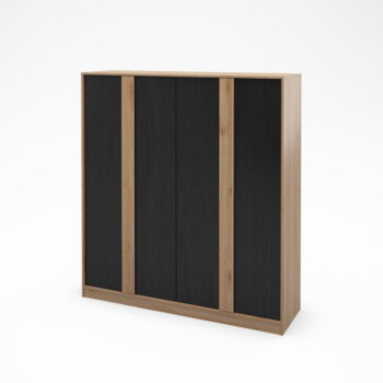 Šatníková skriňa v dekore duba v čierno-prírodnej farbe 180x197,5x53 cm Dennis – Marckeric – Obrázok 3