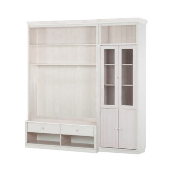 Biela TV zostava z borovicového dreva 214x223 cm Anita – Støraa – Obrázok 2