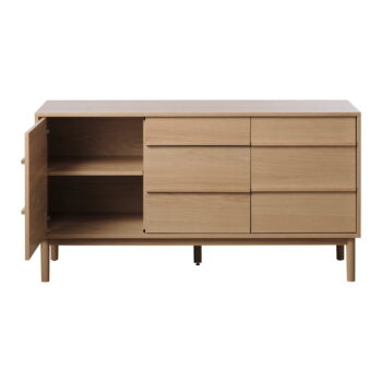 Nízka komoda v dekore duba v prírodnej farbe 75x140 cm Ponza – Unique Furniture – Obrázok 5