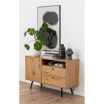 TV stolík v dekore duba v čierno-prírodnej farbe 124x75 cm Wilma – Actona – Obrázok 6