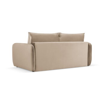 Béžová zamatová rozkladacia pohovka 194 cm Vienna – Cosmopolitan Design – Obrázok 3