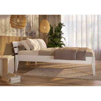 Biela dvojlôžková posteľ z borovicového dreva 160x200 cm Torino – Olivia Living - Image 2